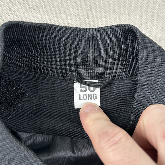 Neptune Military Jacket Mens 50L Long Polyester Wool Bomber Navy Officer Black - Picture 3 of 7